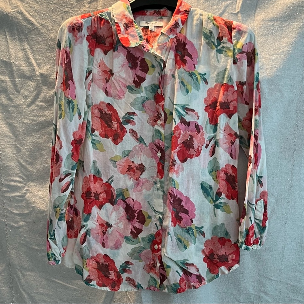 Madewell Poppies Button Front Blouse
